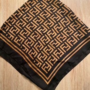 F print monogram silky scarf